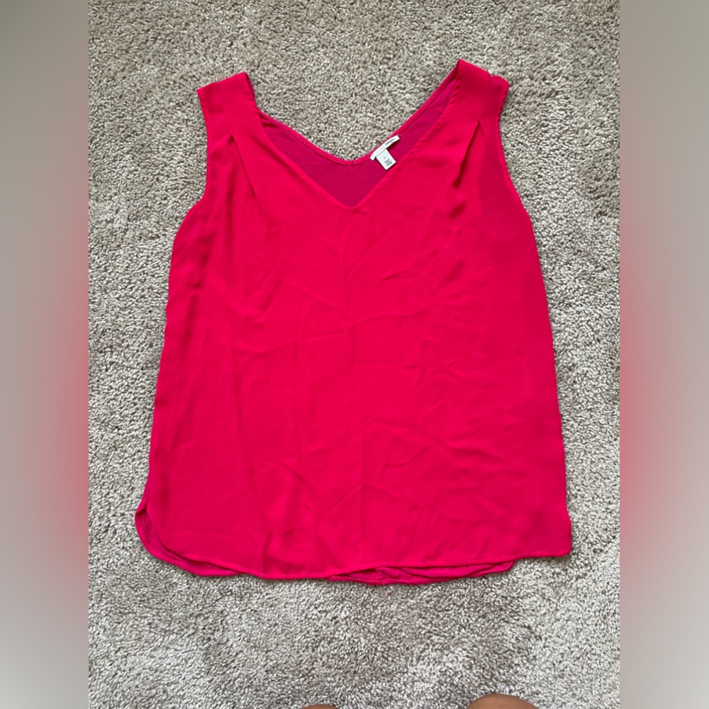 Halogen v neck tank top pink XS